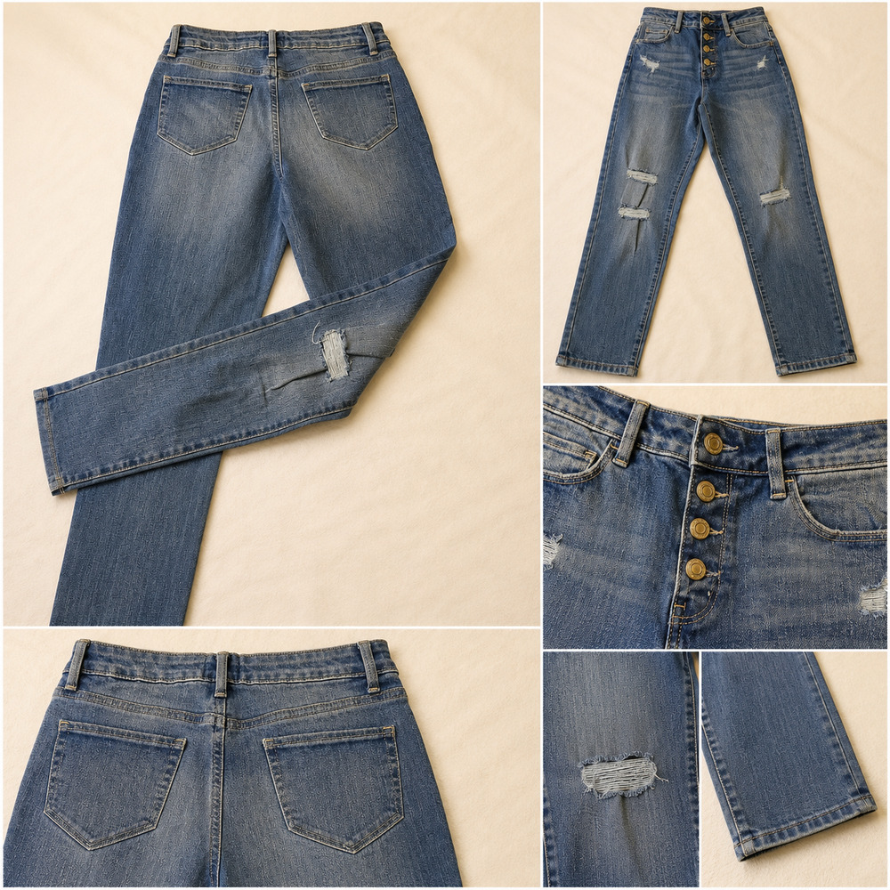 SO Size 14 Y2K Grunge Coquette Indie Skater  Button Fly Straight Leg Jeans NWOT